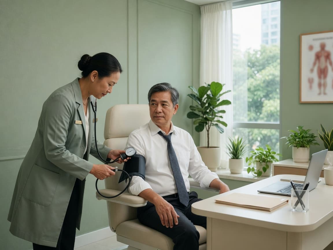 Đo huyết áp cho lãnh đạo doanh nghiệp