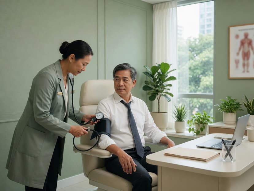 Đo huyết áp cho lãnh đạo doanh nghiệp